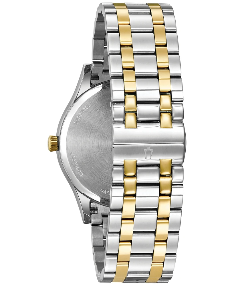 Bulova Men's Diamond Accent Two-Tone Stainless Steel Bracelet Watch 40mm 98D130