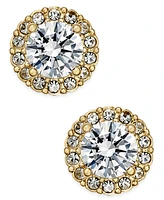 Eliot Danori Gold-Tone Crystal Halo Stud Earrings, Created for Macy's