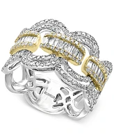 Effy Diamond Statement Ring (1-1/10 ct. t.w.) in 14k White and Yellow Gold