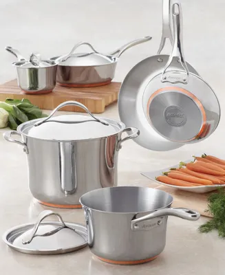 Anolon Nouvelle Copper Stainless Steel Cookware Set, 10 Piece