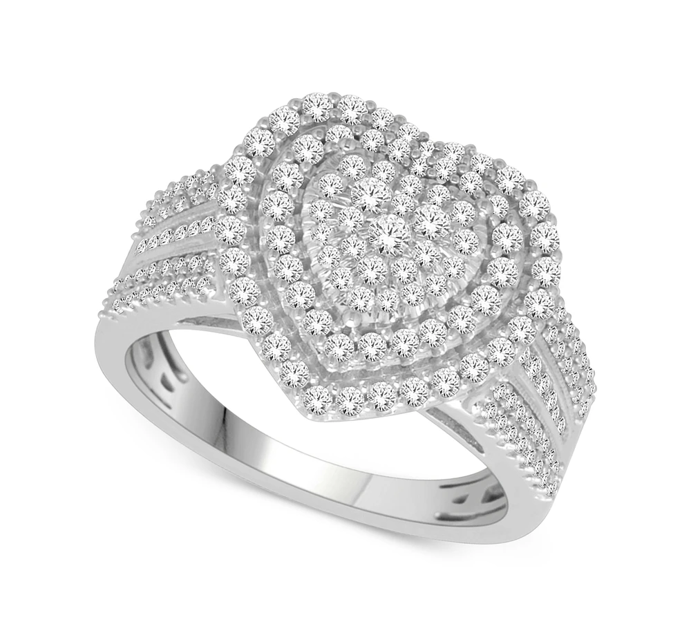 Diamond Heart Ring (1 ct. t.w.) 14k White or Rose Gold