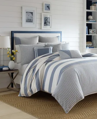 Nautica Fairwater Reversible 3-Pc. Duvet Cover Set