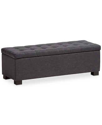 Roanoke Grid-Tufting Storage Ottoman Bench
