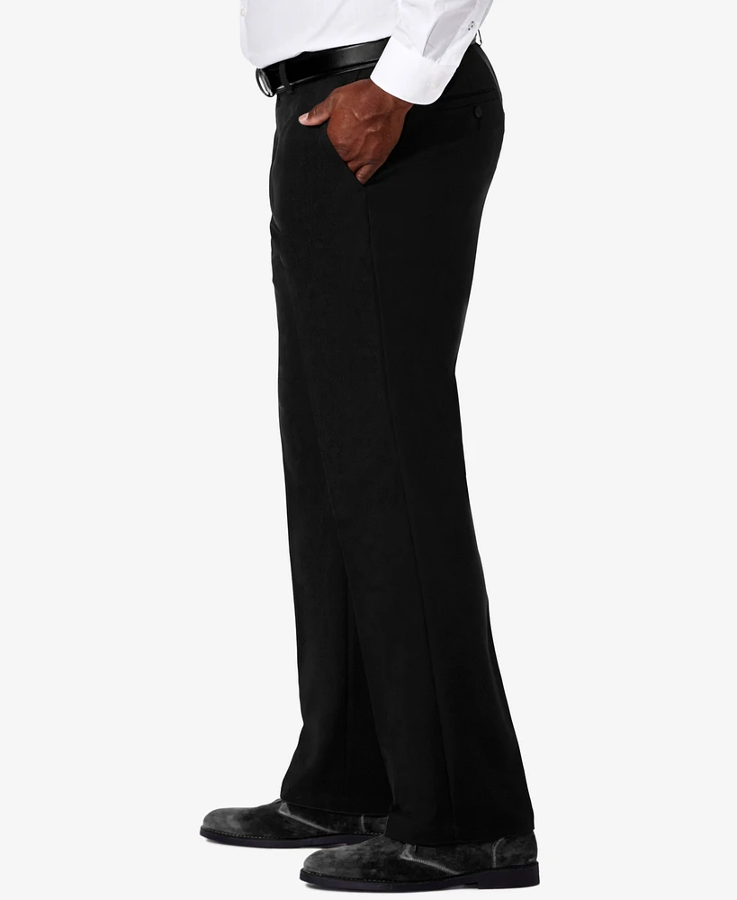 Haggar Men's Big & Tall Cool 18 Pro Classic-Fit Expandable Waist Flat Front Stretch Dress Pants