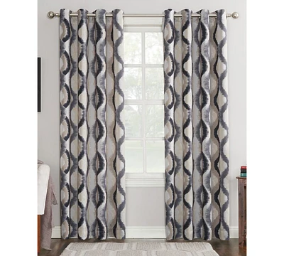 Corbin Watercolor Ogee Room Darkening Grommet Curtain Panel