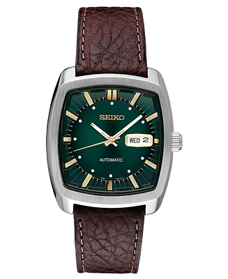 Seiko Men's Automatic Recraft Brown Leather Strap Watch 40mm