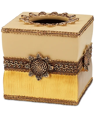 Avanti Braided Medallion Colorblocked Tissue Box Cover