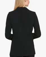 Dkny Petites Pick-Stitch Single-Button Blazer, Created for Macy's