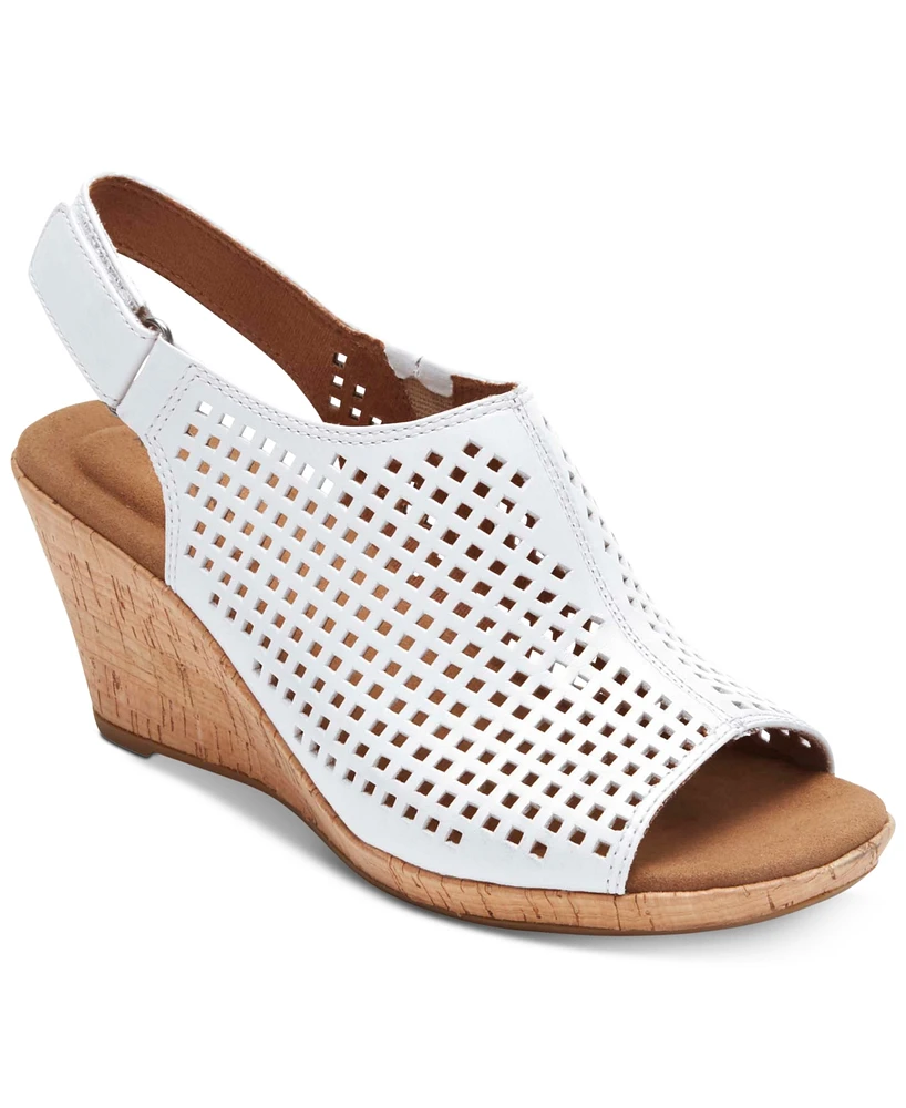 Rockport Women's Briah Perf Sling Wedge Sandals