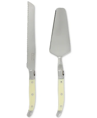 French Home Laguiole Faux Ivory Conoisseur Cake Slicer and Server Set, 2 Piece.