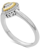 Diamond Heart Ring in 14k Gold over Sterling Silver (1/10 ct. t.w.)