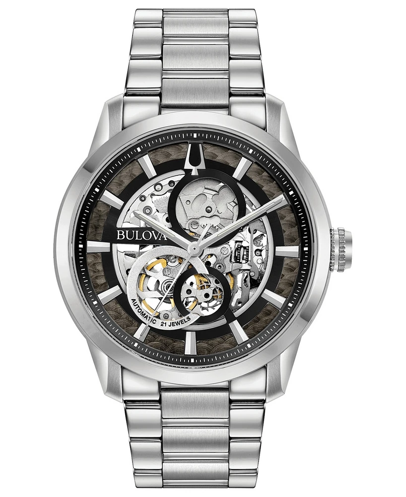 Bulova Men's Automatic Sutton Stainless Steel Bracelet Watch 43mm