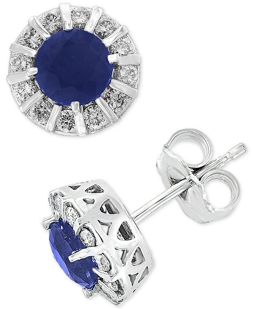 Effy Tanzanite (9/10 ct. t.w.) & Diamond (1/3 Stud Earrings 14k White or Yellow Gold (Also available Ruby, Emerald Sapphire)