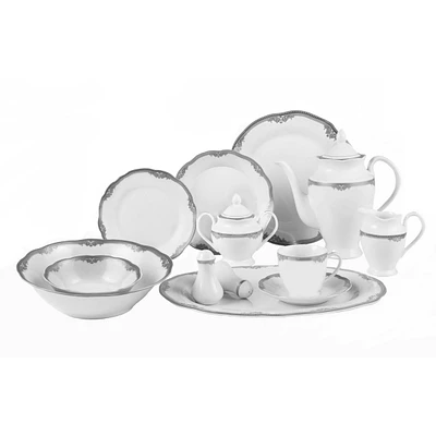 Lorren Home Trends Elizabeth 57-Pc. Dinnerware Set, Service for 8