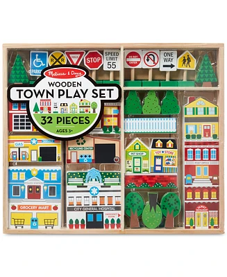 Melissa & Doug Wooden Town Play Set