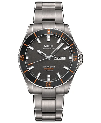 Mido Men's Swiss Automatic Ocean Star Captain V Titanium Bracelet Watch 42.5mm