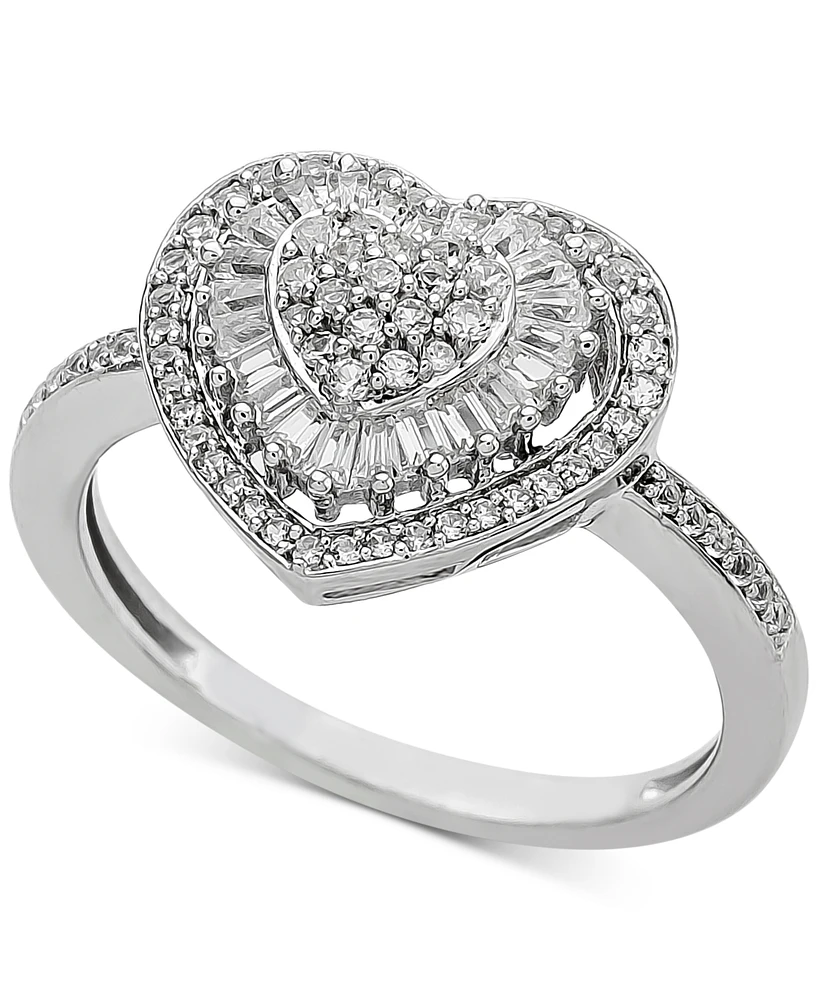 Diamond Heart Cluster Ring (1/2 ct. t.w.) 14k White , Yellow or Rose Gold