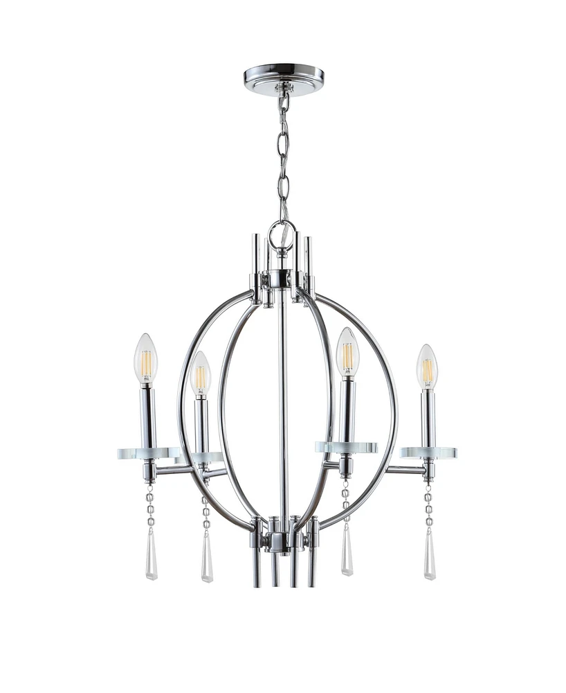 Jonathan Y Laura 23" Crystal,Metal Led Pendant