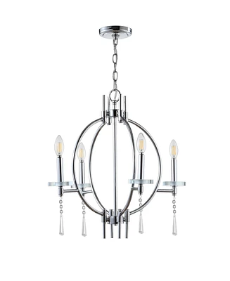 Jonathan Y Laura 23" Crystal,Metal Led Pendant