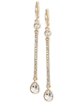 Dkny Gold-Tone Crystal Linear Drop Earrings