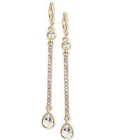 Dkny Gold-Tone Crystal Linear Drop Earrings