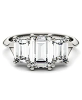 Moissanite Emerald Three Stone Ring (2-9/10 ct. tw.) 14k White Gold