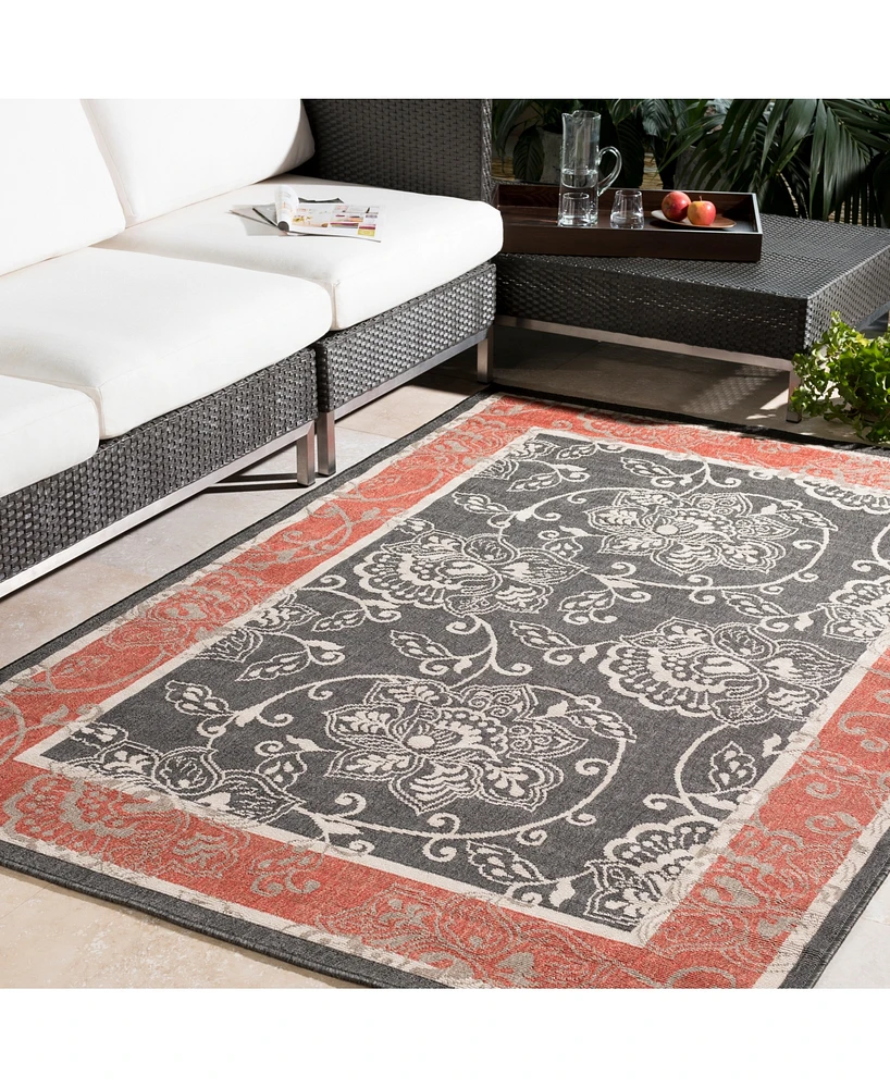 Livabliss Alfresco Alf-9592 Black 2'3" x 4'6" Area Rug, Indoor/Outdoor
