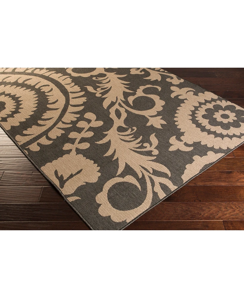Closeout! Livabliss Alfresco Alf-9615 Black 8'9" x 12'9" Area Rug, Indoor/Outdoor