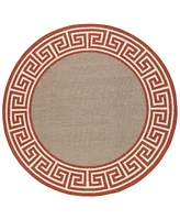 Closeout! Livabliss Alfresco Alf-9628 Rust 8'9" Round Area Rug, Indoor/Outdoor