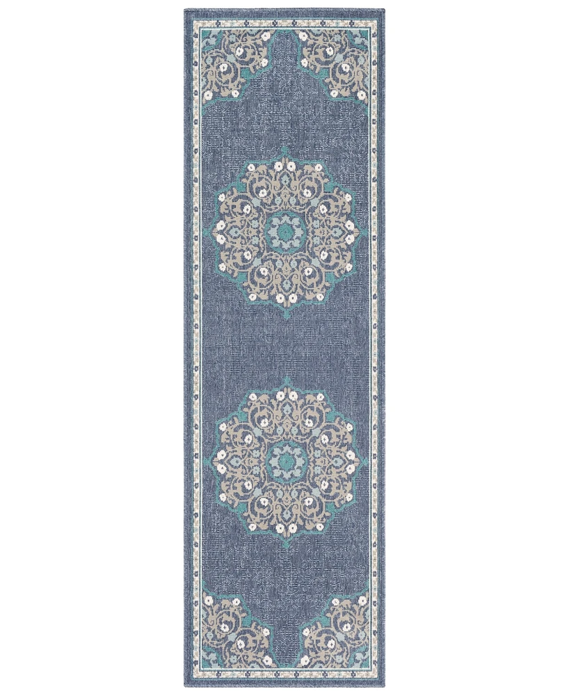 Closeout! Livabliss Alfresco Alf-9678 Charcoal 2'3" x 11'9" Runner Area Rug, Indoor/Outdoor