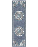 Closeout! Livabliss Alfresco Alf-9678 Charcoal 2'3" x 11'9" Runner Area Rug, Indoor/Outdoor