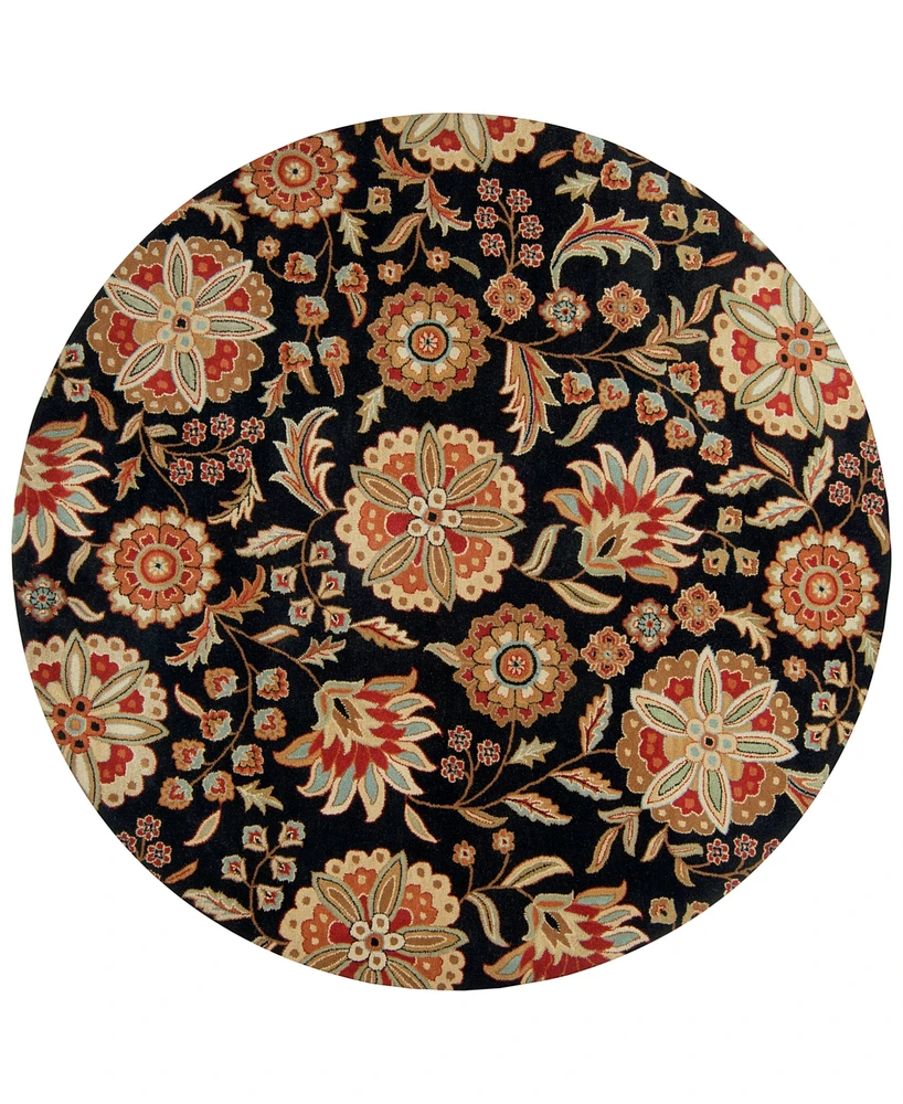 Livabliss Athena Ath-5017 Black 6' Round Area Rug