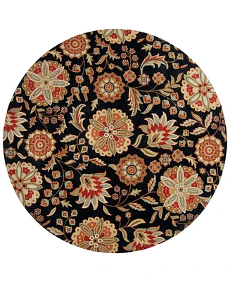 Livabliss Athena Ath-5017 Black 6' Round Area Rug