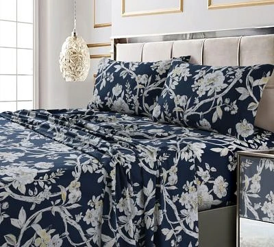 Tribeca Living Colmar Printed 300 Thread Count Cotton Sateen Extra Deep Pocket Sheet Sets