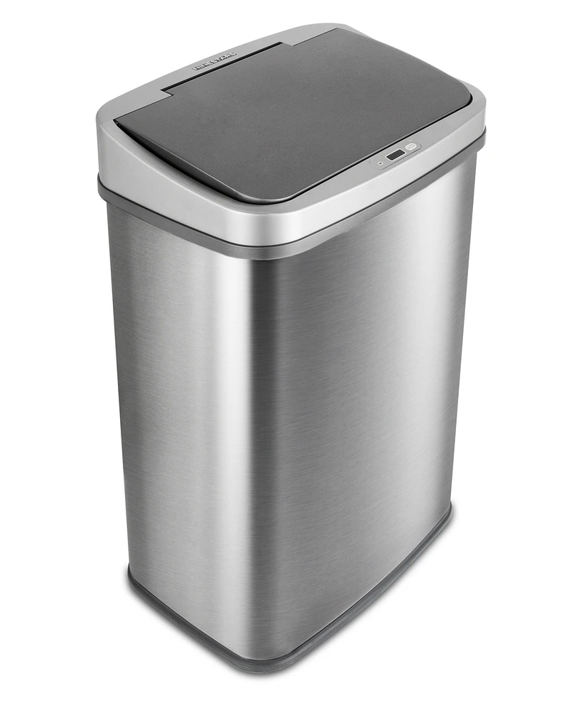 Nine Stars 13.2 Gallon Stainless Steel Sensor Trash Can with Gun Metal Trim