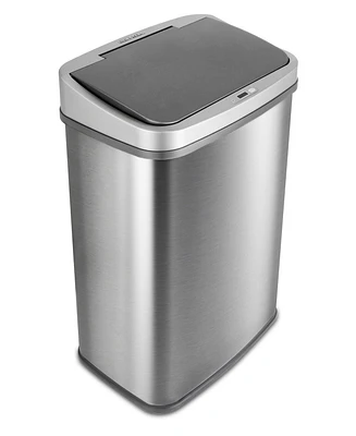 Nine Stars 13.2 Gallon Stainless Steel Sensor Trash Can with Gun Metal Trim