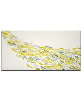 Ready2HangArt 'Yellow Wave' Canvas Wall Art, 24x48"