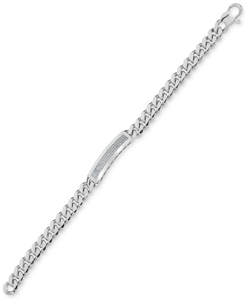 Men's Diamond (1/2 ct. t.w.) Id Bracelet in Sterling Silver (Also in 14k Gold Over Silver)