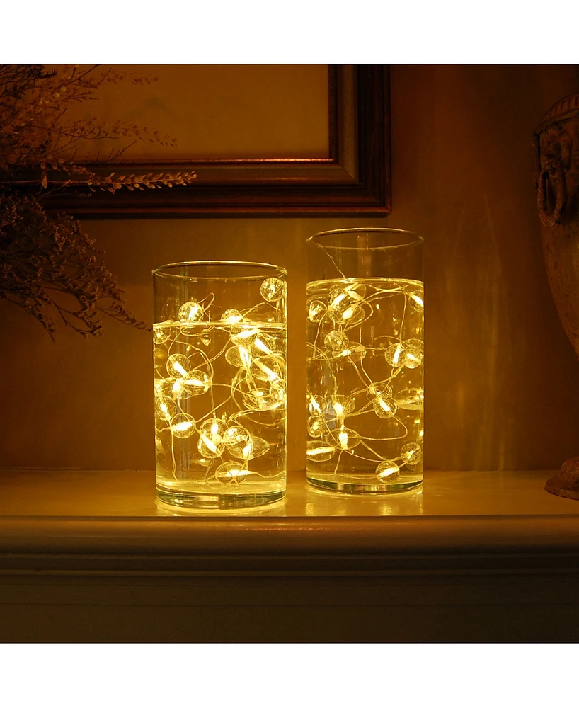 Lumabase Set of 2, 40 White Crystal Ball Mini String Lights