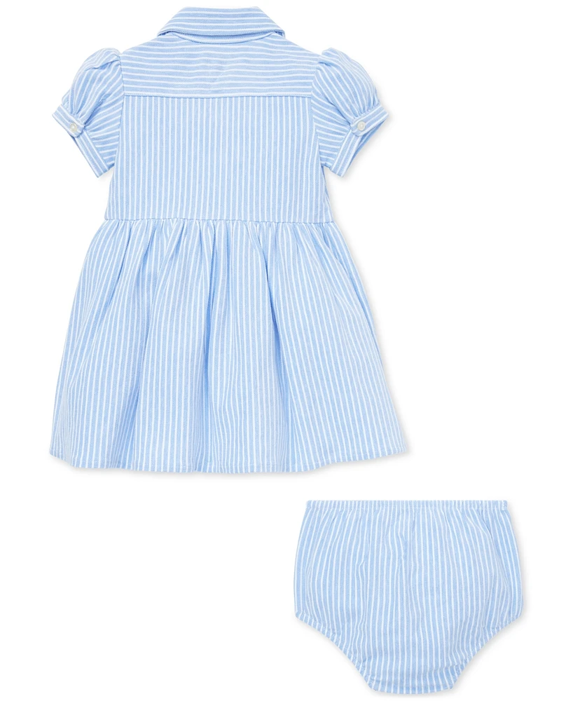 Polo Ralph Lauren Baby Girls Striped Knit Oxford Dress