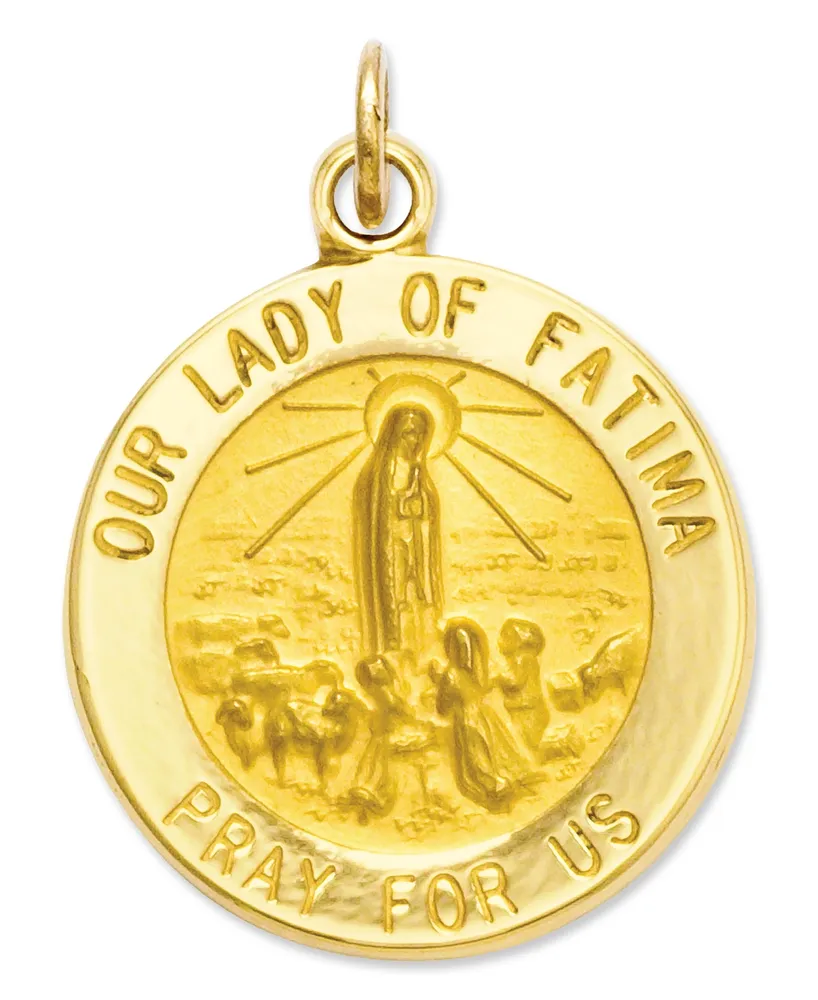 14k Gold Charm, Our Lady of Fatima Medal Charm