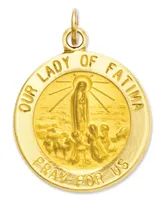 14k Gold Charm, Our Lady of Fatima Medal Charm