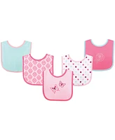 Luvable Friends Girls Cotton Terry Drooler Bibs with Peva Back