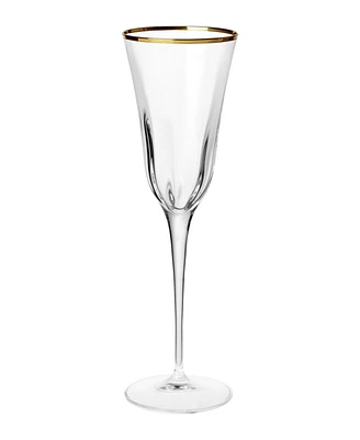 Vietri Optical Gold Champagne Flute