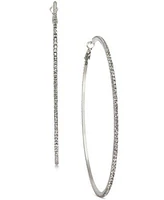 Inc International Concepts Pave Hoop 2 3 1 2 Earrings In Gold Or Silver Created For Macys