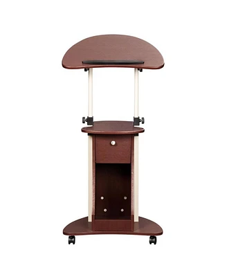 Techni Mobili Sit-to-Stand Rolling Adjustable Laptop Cart