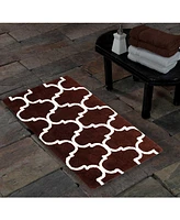 Saffron Fabs Geometric Non-Skid Cotton Bath Rug
