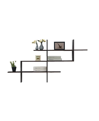 Danya B. 3-Tier Wall Mount Shelf with Criss Cross Asymmetrical Design