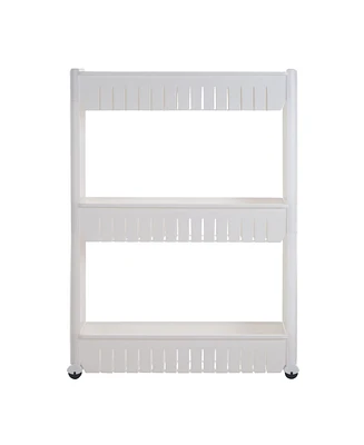 Trademark Global Everyday Home 3 Tier Slide Out Laundry Cart on Rollers - Only 5" Wide