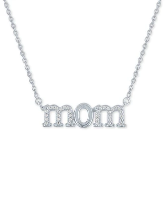 Diamond "Mom" 18" Pendant Necklace (1/10 ct. t.w.) in Sterling Silver